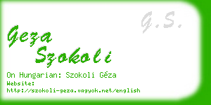 geza szokoli business card