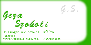 geza szokoli business card